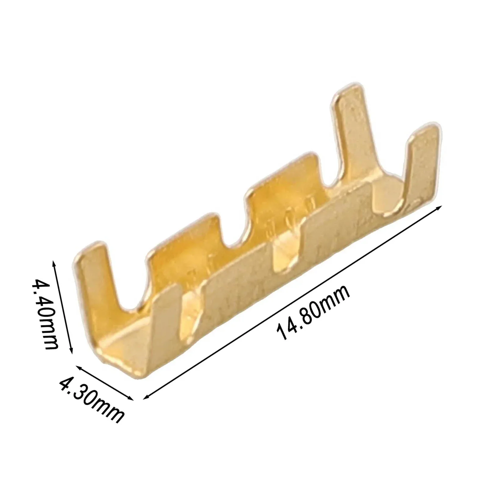 50pcs DJ453 Double U-shaped Parallel Terminal Tab Cold Inserts Connectors Small Teeth Fascia 0.5-1.5mm² Golden