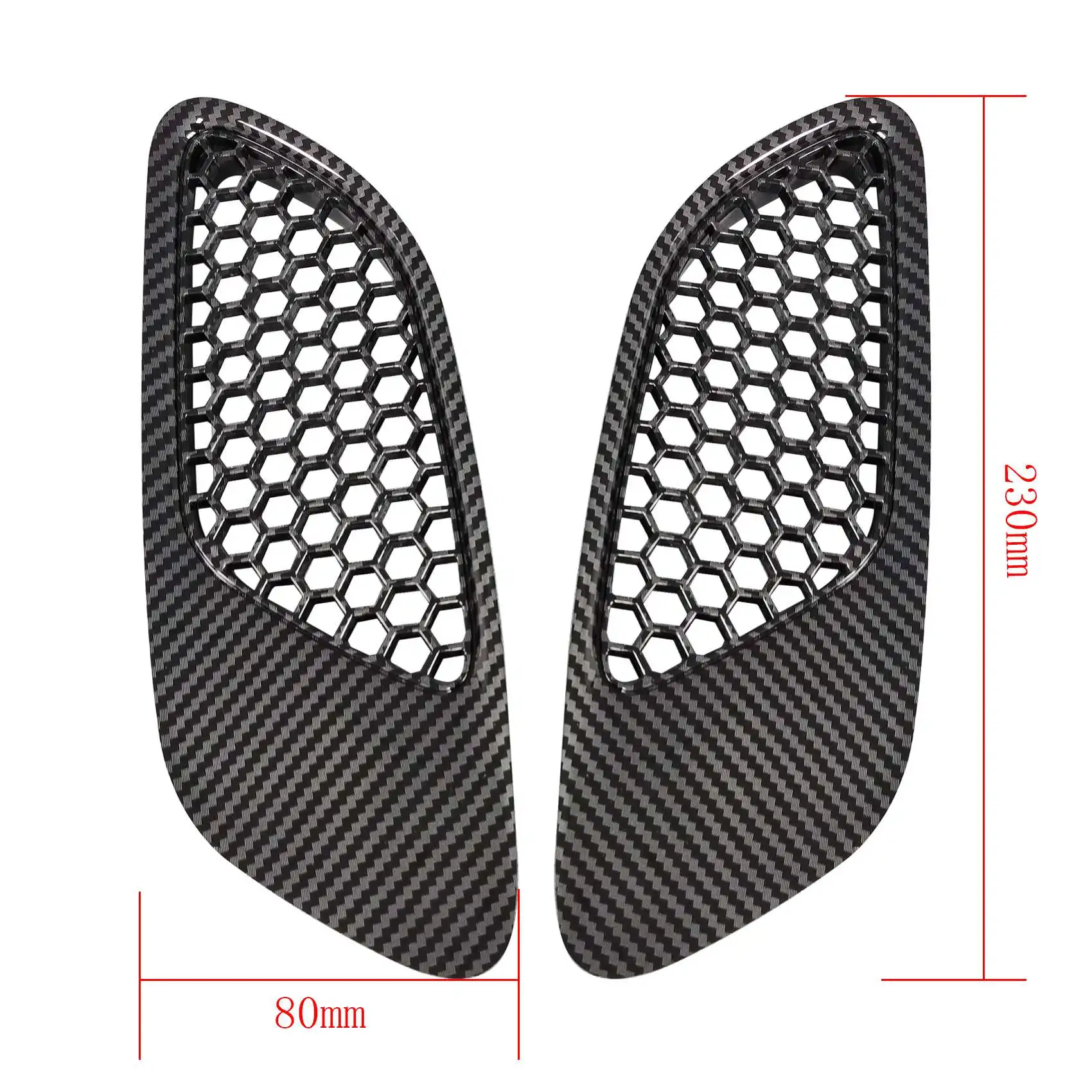 

F9-2PCS Engine Hood Vent Louvers Air Scoop Bonnet Vent Cover For-BMW E90 E91 E92 E93 M3, Carbon Fiber Pattern