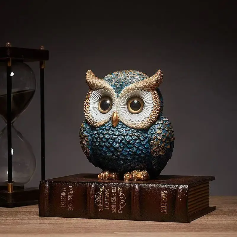 

Vintage Cute Owl Tabletop Ornament, TV Cabinet and Wine Cabinet Decoration, Resin Crafts, Decorative Gift