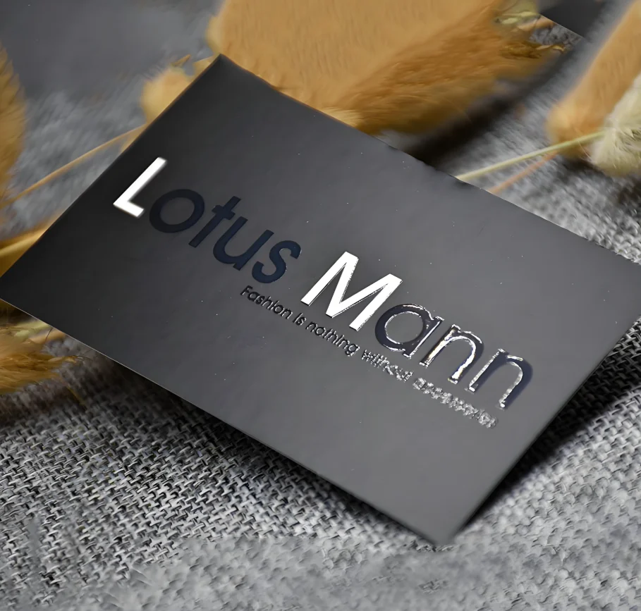 Customized gold foil embossed paper business card professional printing cardboard greeting card with UV spots