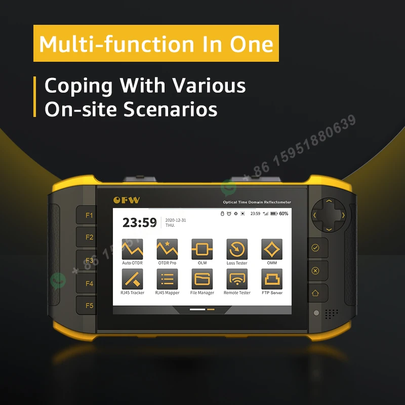 Imagem -02 - Ofw Expert Mini Otdr Active Live Fiber Tester Refletômetro Óptico Touch Screen Opm Vfl Mapa de Eventos 1610nm 20db Novo 2023