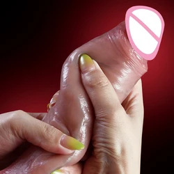 Gros pénis réaliste en silicone pour femme, jouet sexuel pour adulte, gode éducatif, drapeau de la peau douce, point G, UNIS isseur de vagin, prise anale du jaune de masquage, bite