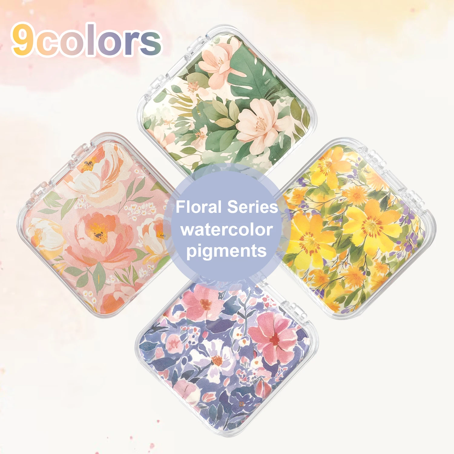 9 ألوان معدنية بيرليسسينت ألوان مائية مسحوق ذهبي الصباغ الغواش مجموعة الطلاء مع فلاش الصلبة المائية المحمولة محاصر للفن #2