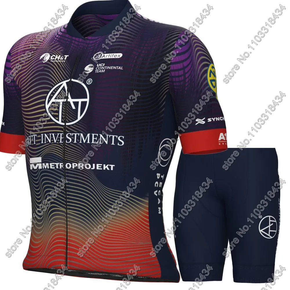 ATT INVESTMENTS 2024 Cycling Jersey Team Set Summer Czech Clothing Road Bike Shirts Suit Bicycle Bib Shorts MTB Ropa Maillot