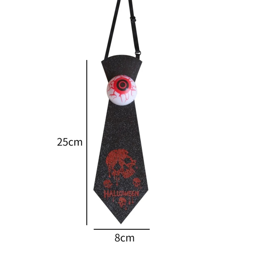 

Spooky Halloween Light Up Eyeball Tie Haunted Realistic Gold Dust Bat Bow Tie Reusable Adjustable Straps Halloween Tie Props