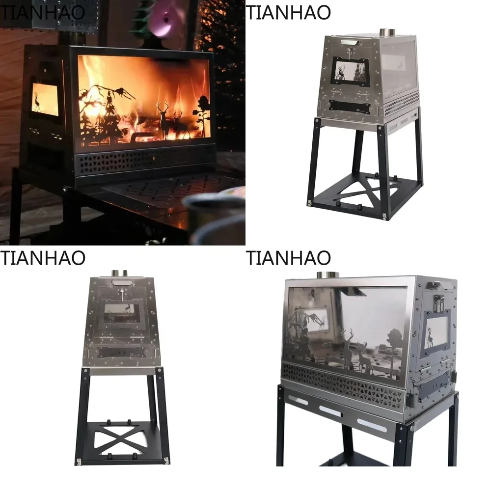 Tent Oven Wood Stove Camping Stove with Windproof Fireplace