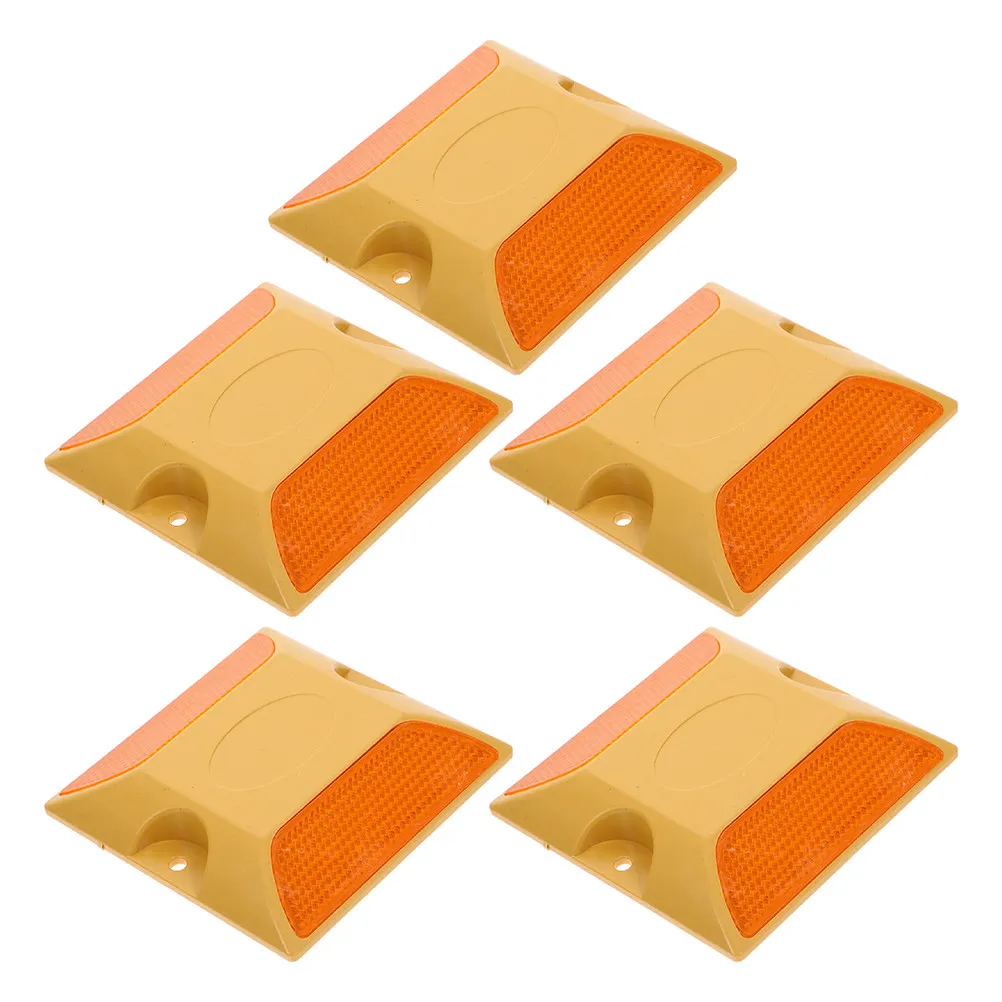 5pcs-reflective-road-studs-single-sided-plastic-raised-highway-visibility-speed-control-traffic-markers-parking-reflectors