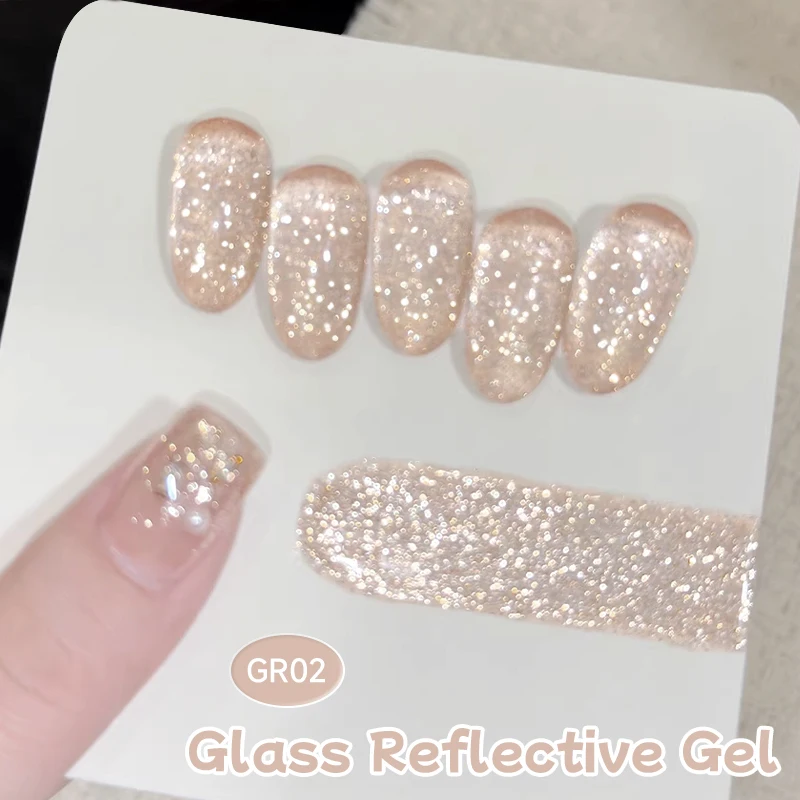 UR SUGAR 15ml Glass Reflective Glitter Gel Nail Polish Dark Flash Effect Spring Soak Off UV Gel Nail Art Varnish view 5