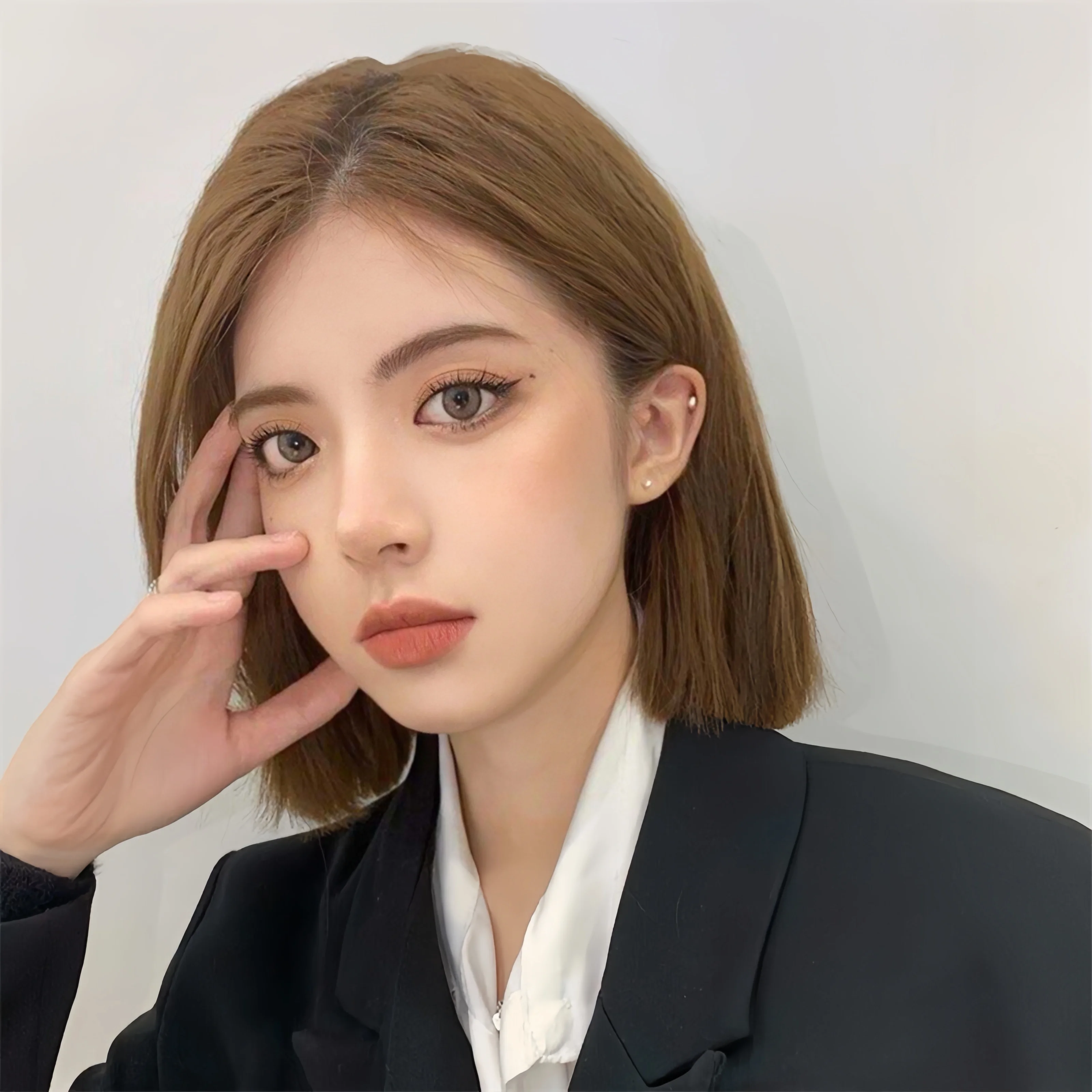 여성용 짧은 머리 보보 헤어 패션 가발, 어깨 길이 합성 섬유, 고온 실크 직조 풀 헤드 커버, 신제품