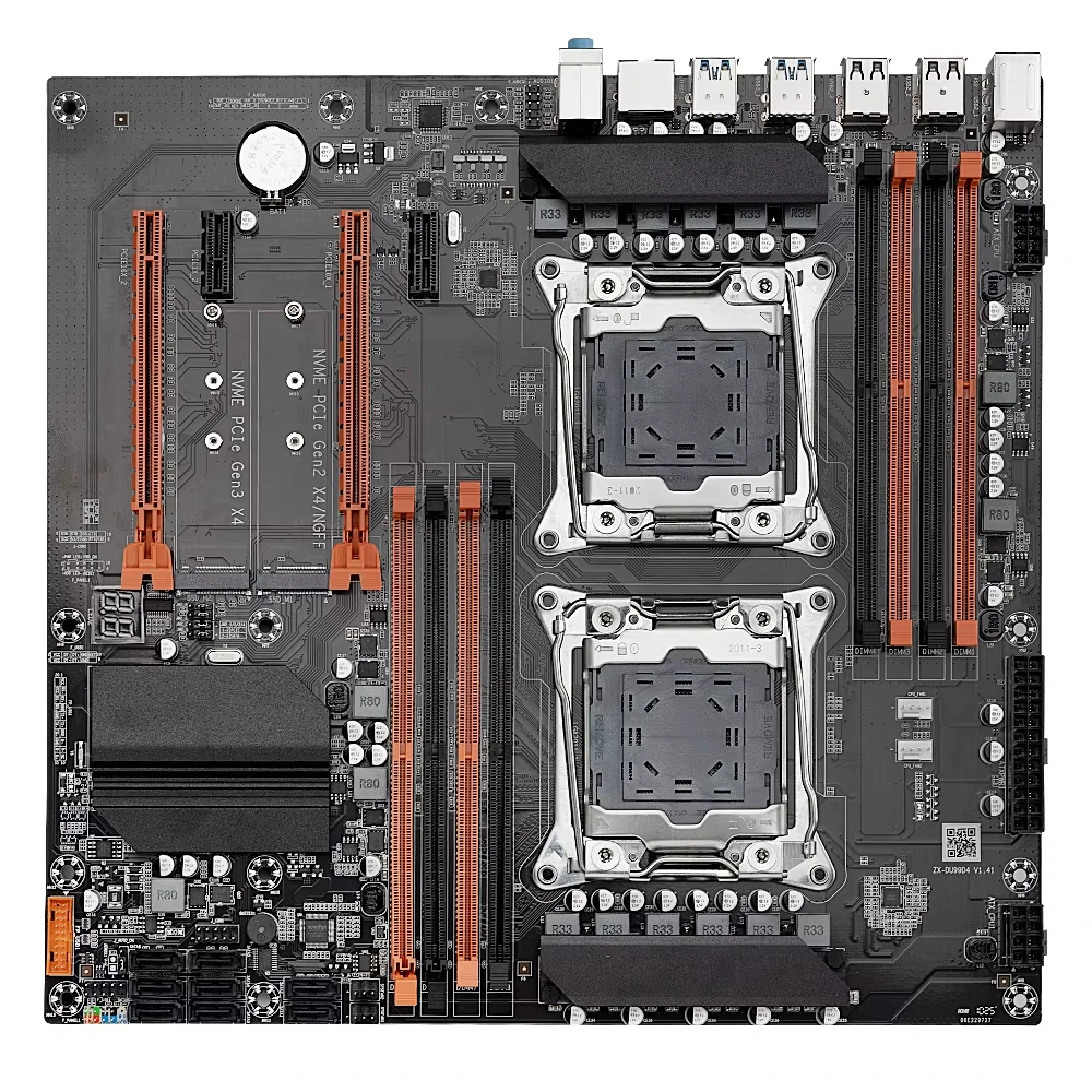 MOUGOL X99 Dual CPU Gamingเมนบอร์ดชุดntel Xeon E5 2680 V4 & DDR4 32GB (4*8GB) LGA2011-3 M.2 NVMEสําหรับเดสก์ท็อปคอมพิวเตอร์โฮสต์