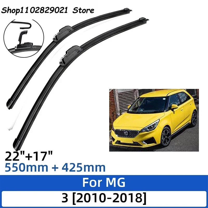 

2PCS For MG 3 2010-2018 22"+17" Front Rear Wiper Blades Windshield Windscreen Window Cutter Accessories