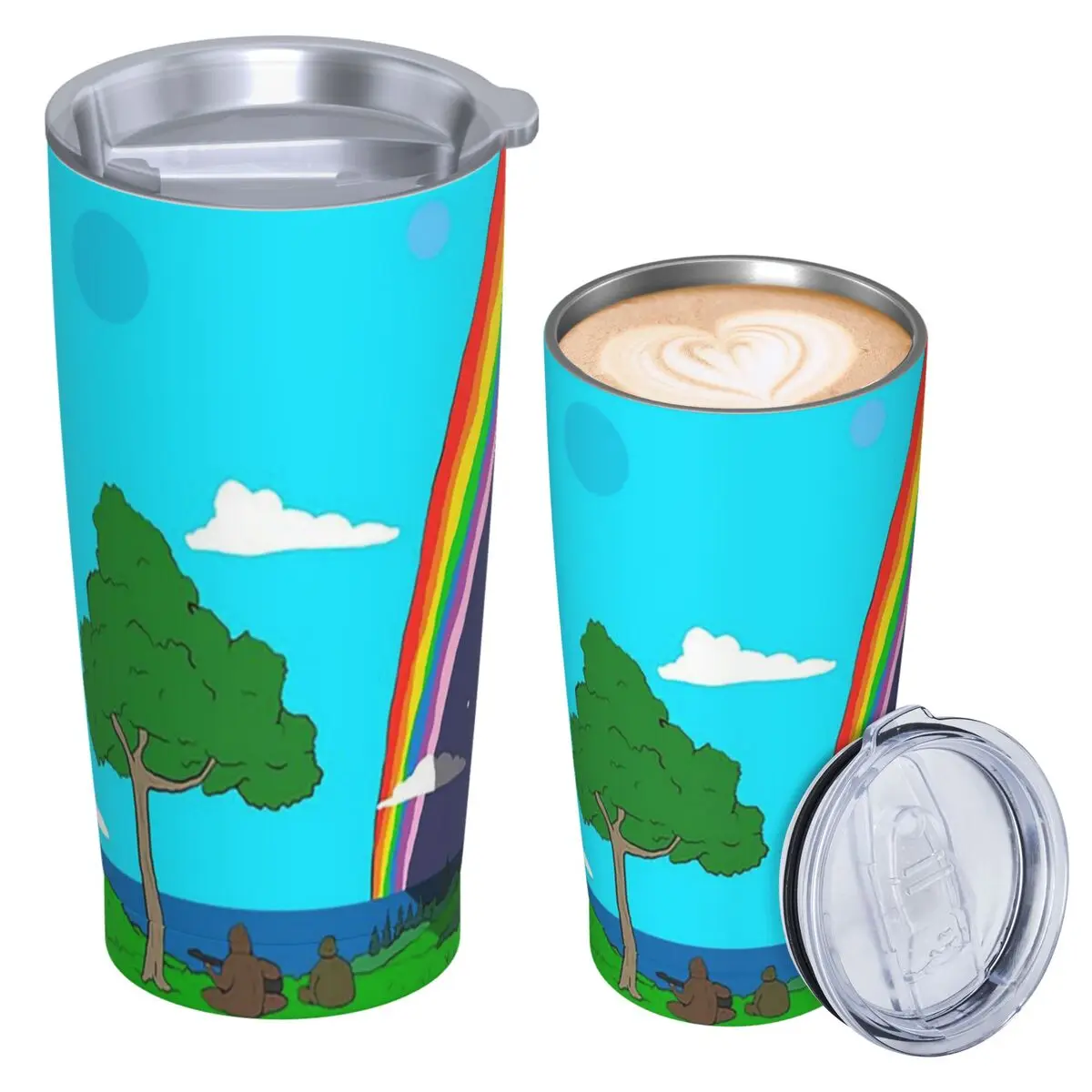 Big Lez Wake Up Stainless Steel Tumbler Vacuum Insulated Mugs Thermal Cold Cups Straw With Lid 20oz