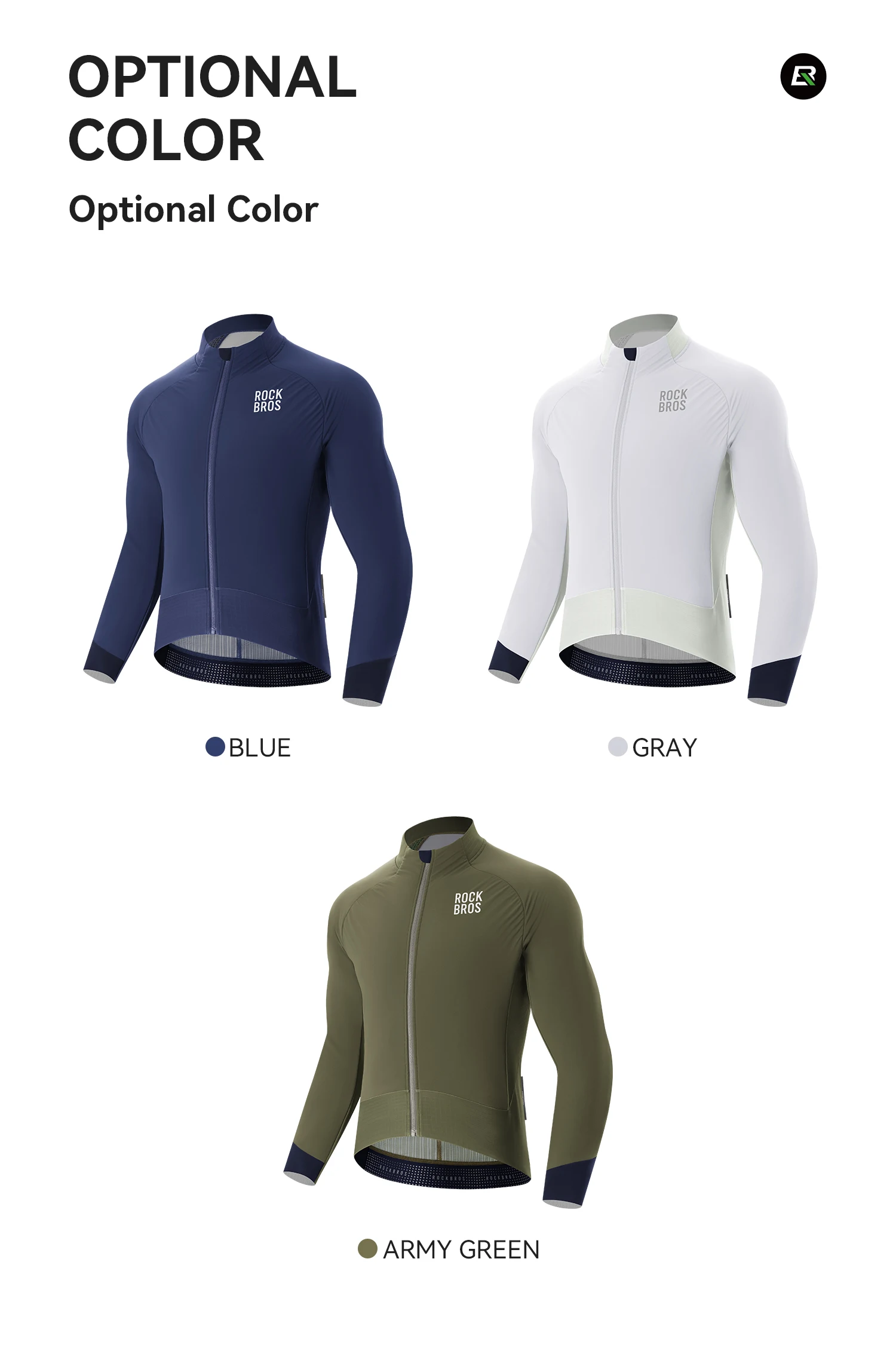 ROCKBROS Winter-Fleece-Fahrradjacke für Herren, winddicht, doppellagig, Thermo-Fahrradtrikot mit Rückentaschen, reflektierende Fahrradjacke – Detail 4