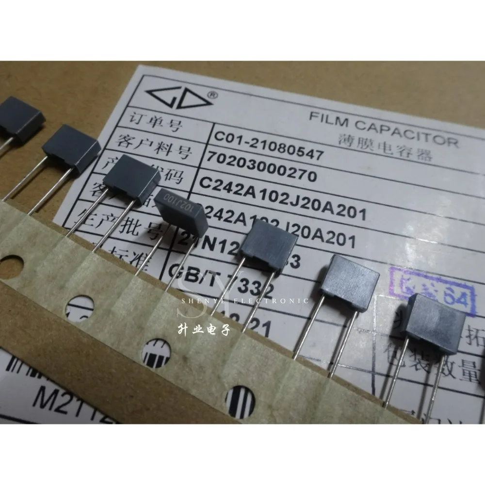 

20PCS C242A 0.001uf/100v 1.0nf 1n0 1000pf 102 Brand new 5mm film capacitor C242A102J20A201