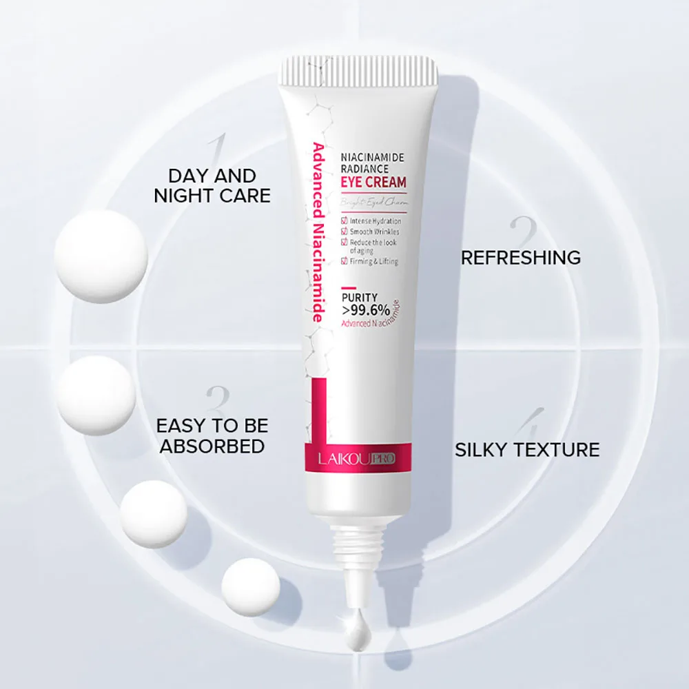 

LAIKOU Pro Niacinamide Under Eye Cream, Brightening Hydrating Care for Puffiness Dark Circles, Moisturizing Eye Skin Care 20g