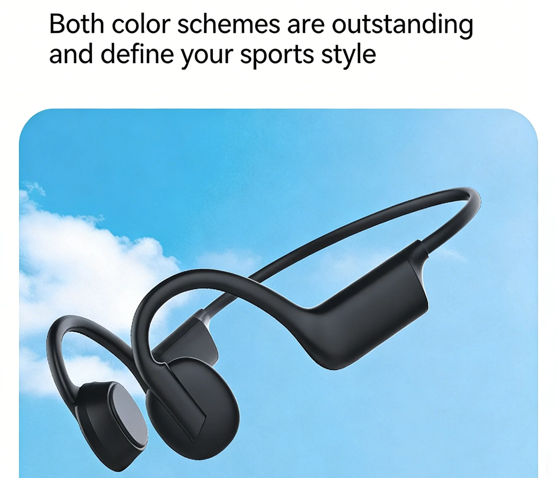 K08 Bone Conduction Bluetooth Earphones, Long Battery Life, Wireless Headphones for Music & Running, Comfortable for Prolonged W