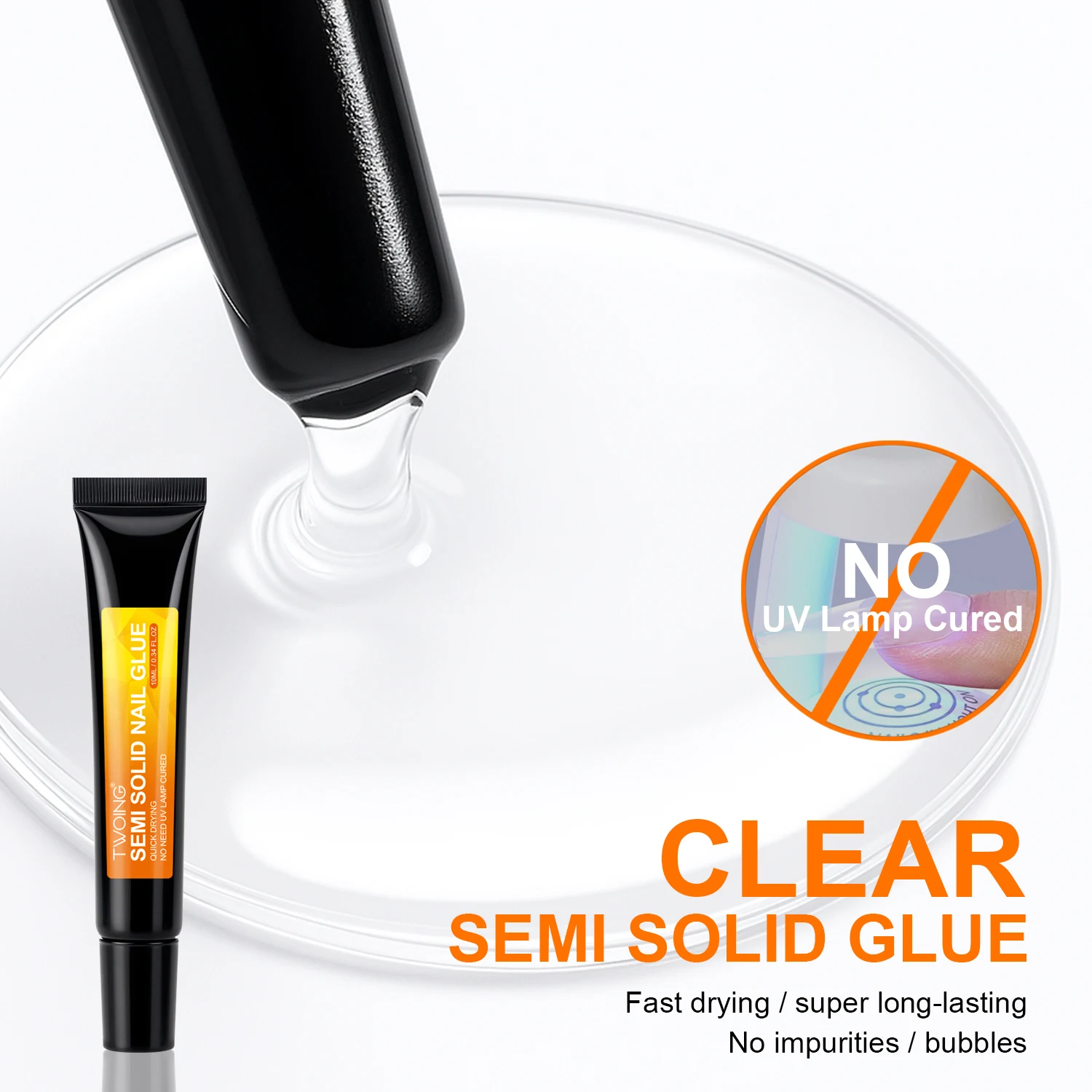 مجموعة Toing Nail Glue & Remover - لاصق قوي للغاية سريع الجفاف للأظافر المضغوطة وأحجار الراين والأظافر الأكريليك، لا حاجة إلى علاج بالأشعة فوق البنفسجية