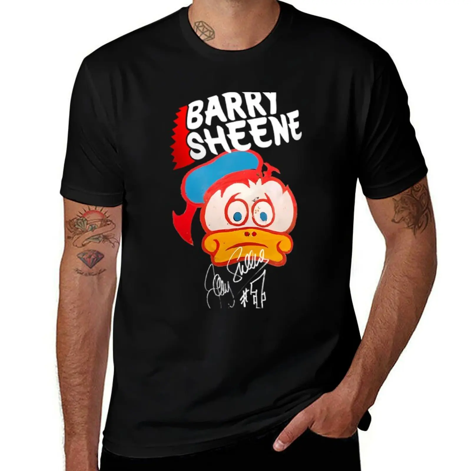 Barry Sheene Duck Helmet Barry Sheene 'Duck' Helmet T-Shirt Outdoor Sports Lightweight Tee