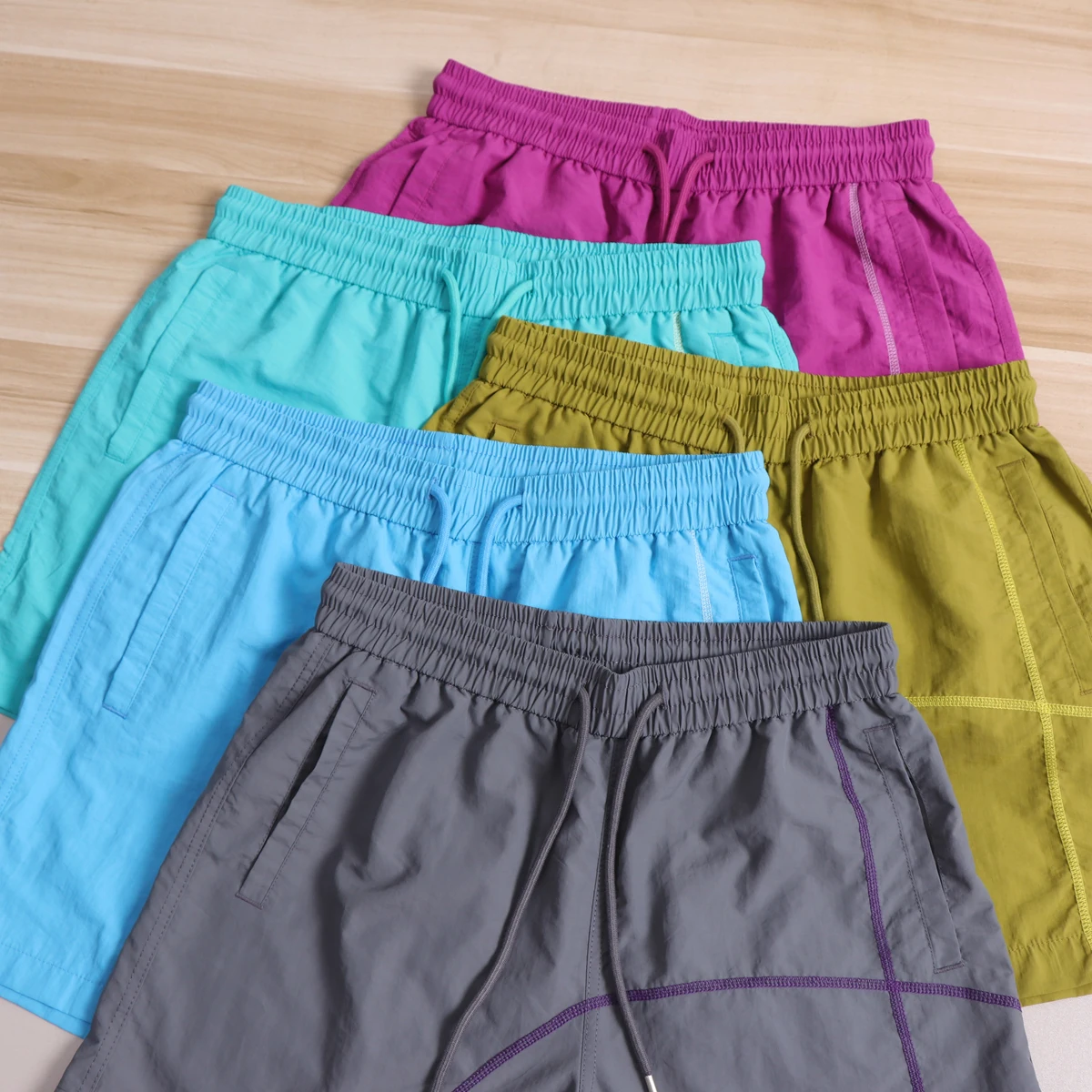 Dopamine Plum Color Quick Dry Lightweight Outdoor Hiking Men's Shorts Summer Breathable Cool Feeling Five-Quarter Length