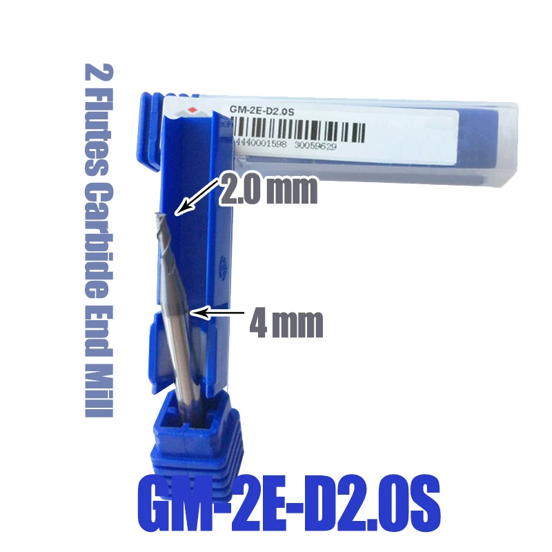 GM-2E-D1.0S GM-2E-D1.5S GM-2E-D2.0S GM-4E-D2.5S GM-2E-D3.0S GM-2E-D4.0S ZCC Milling Cutter 1mm 2mm 3mm 4mm Carbide End Mills