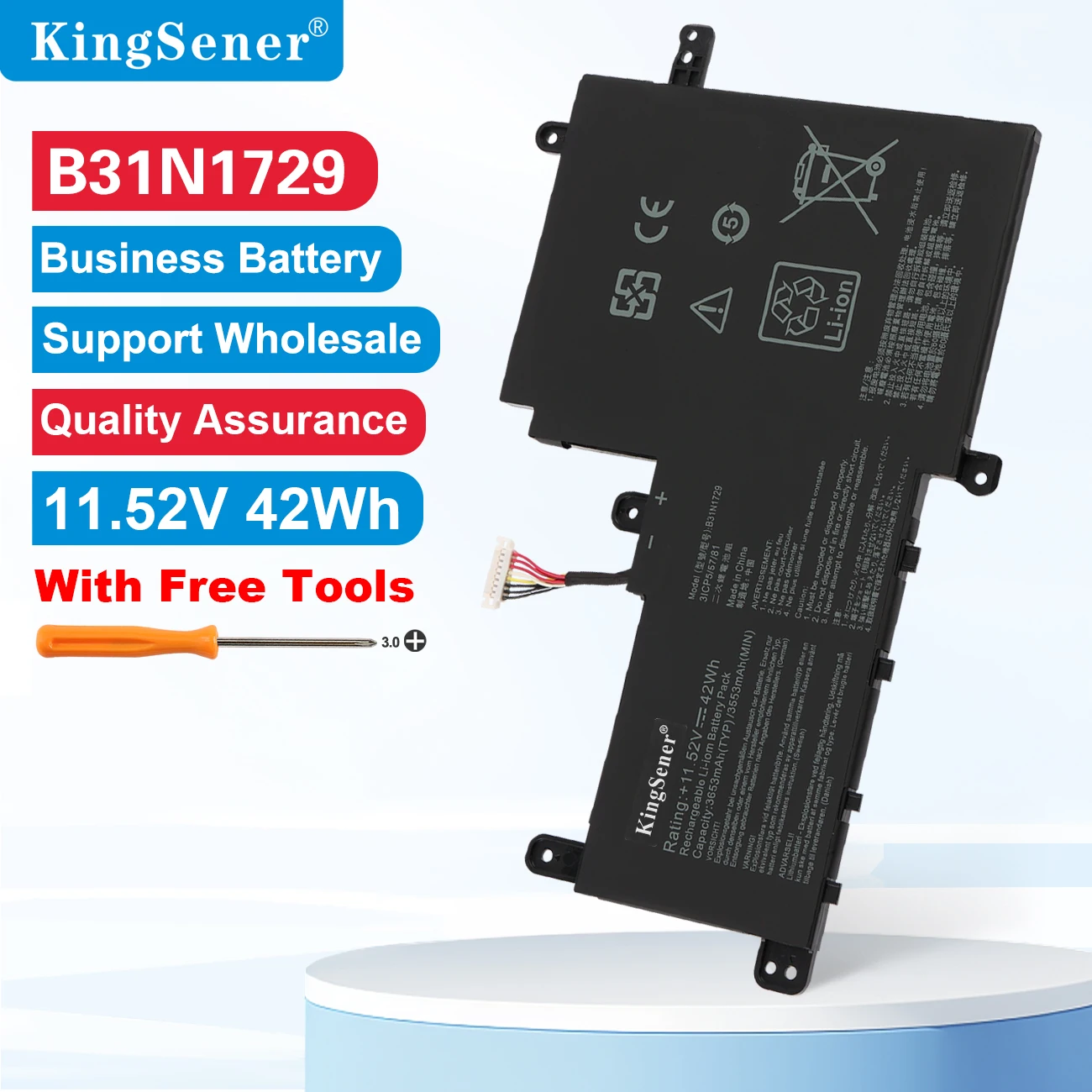 KingSener B31N1729 Laptop Battery For ASUS VivoBook S15 S530 S530F S530FA S530FN S530UA S530UF S530UN X530FN X530FN-1A S5300UN