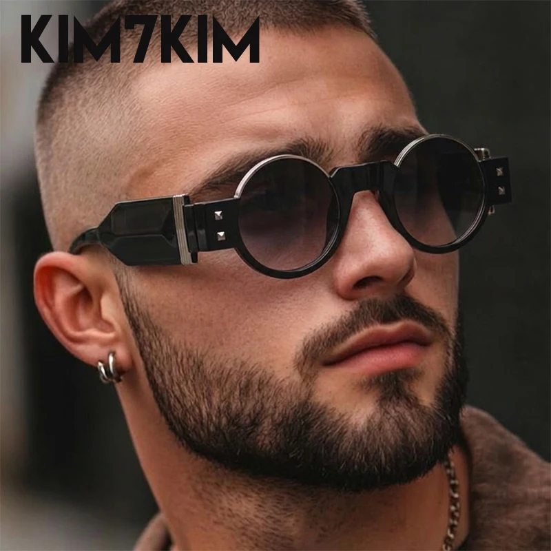

Small Frame Round Steampunk Sunglasses Men 2026 Luxury Brand Y2K Punk Sun Glasses For Male Retro Driving Eyewear UV400 Shades