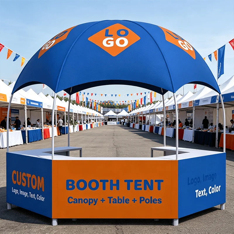 Custom Large Display Hexagonal Dome Tent Steel Or Iron Frame For Advertising Promo Kiosk Booth Promotion Events Exhibitions