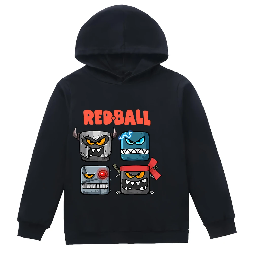 Hot Sale Kids Sweatshirts Red Ball 4 Print Cartoon Children Hoodies Fashion Baby Pullover Casual Outwear Tops Girls Boys Clothes