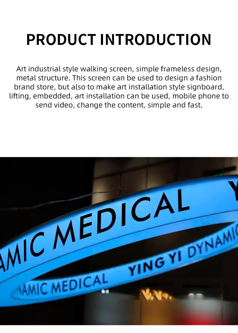Personalized  Factory Customized Outstanding Quality Wall Hanging Ceiling Circle Neon Sign Circular LED Subtitle Machine