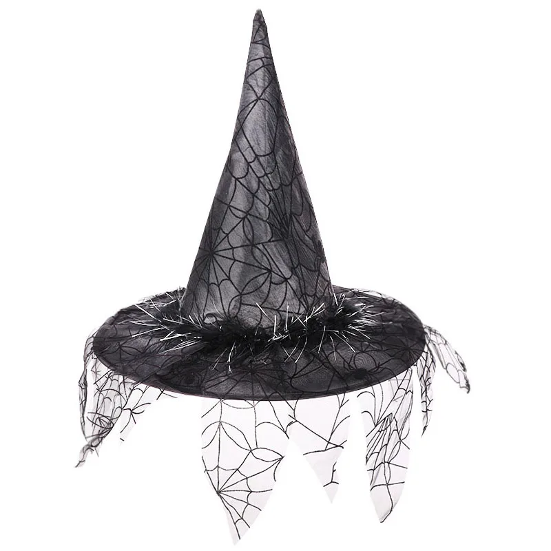 Chapeau de Sorcière en Maille, Accessoires de Costume de Maquillage, Cosplay d'Halloween, Habillage de Bal