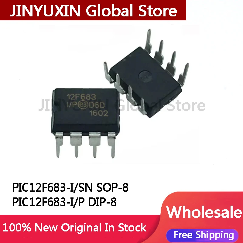 5Pcs PIC12F683 PIC12F683-I SN SOP-8 PIC12F683-I P DIP-8 IC Chip Wholesale