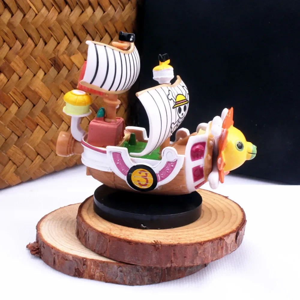 One Piece Anime Figures Thousand Sunny Pirate Ship Ornament Figurines Micro Landscape Decoration Doll Model Toys Fans Gifts