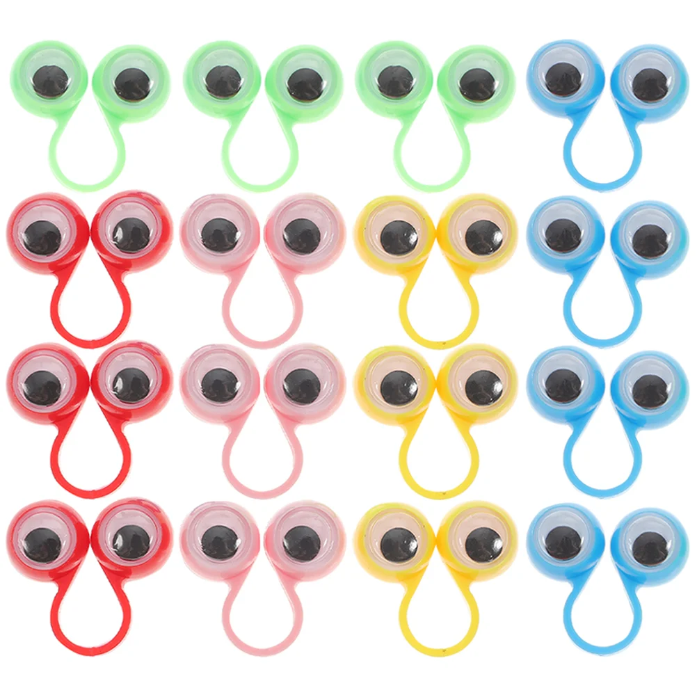 30 Pcs Will Move Eye Ring Child Kids Toys Googly Finger Puppets Plastic Interactive