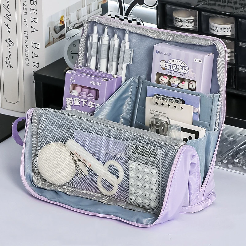 Student Stationery Bag High Looking Large Capacity Pencil Case Simple Stationery Box Storage Bag Office Stationery Supplies