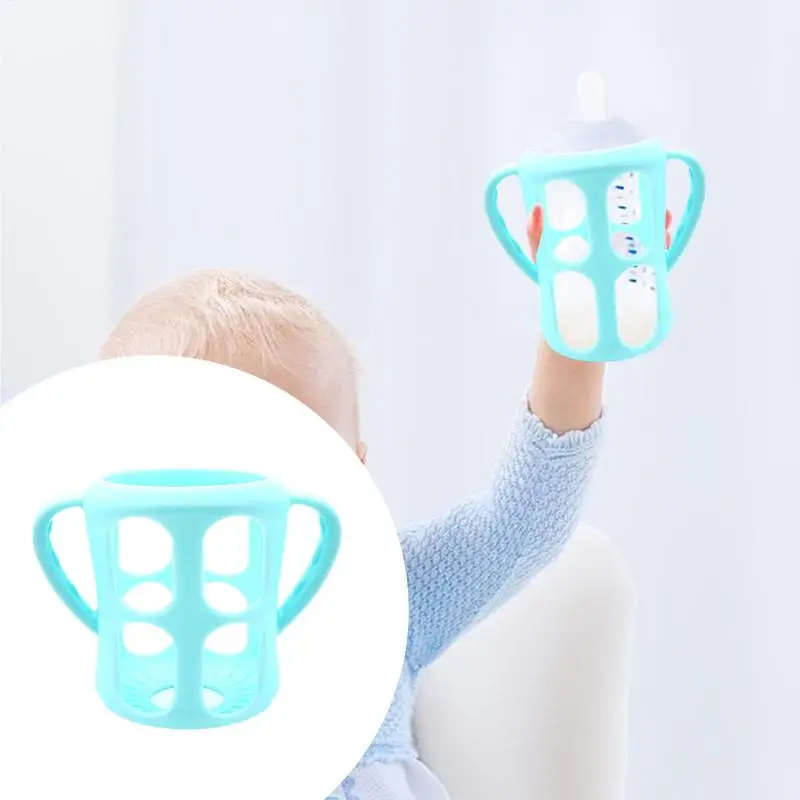 Water Bottle Handle Feeding Bottle Grip Soft Comfortable Silicone Sleeve Kids Bottle Accessories Double Handle Bottle Grip For