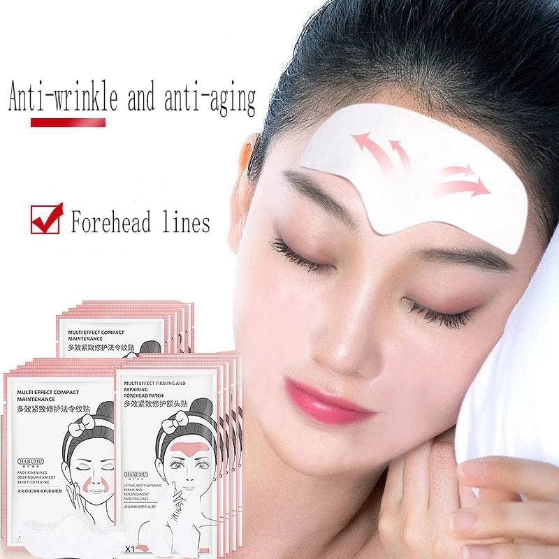 5Pcs Mask Forehead Line Patch Anti-Wrinkle Stickers Frown Lines Anti-Aging Lifting Moisturizing Patches Skin Care