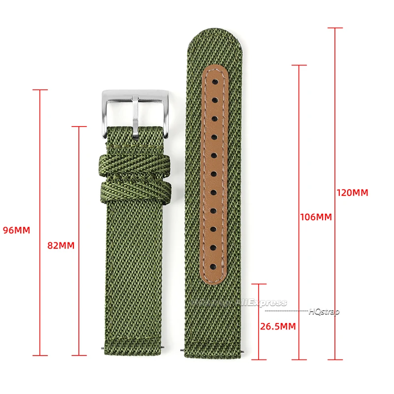 Nylon Watch Band 18mm 20mm 22mm Universal Strap Wrist for Women Men Watchband Quick Release Bracelet Khaki Watches Accessories