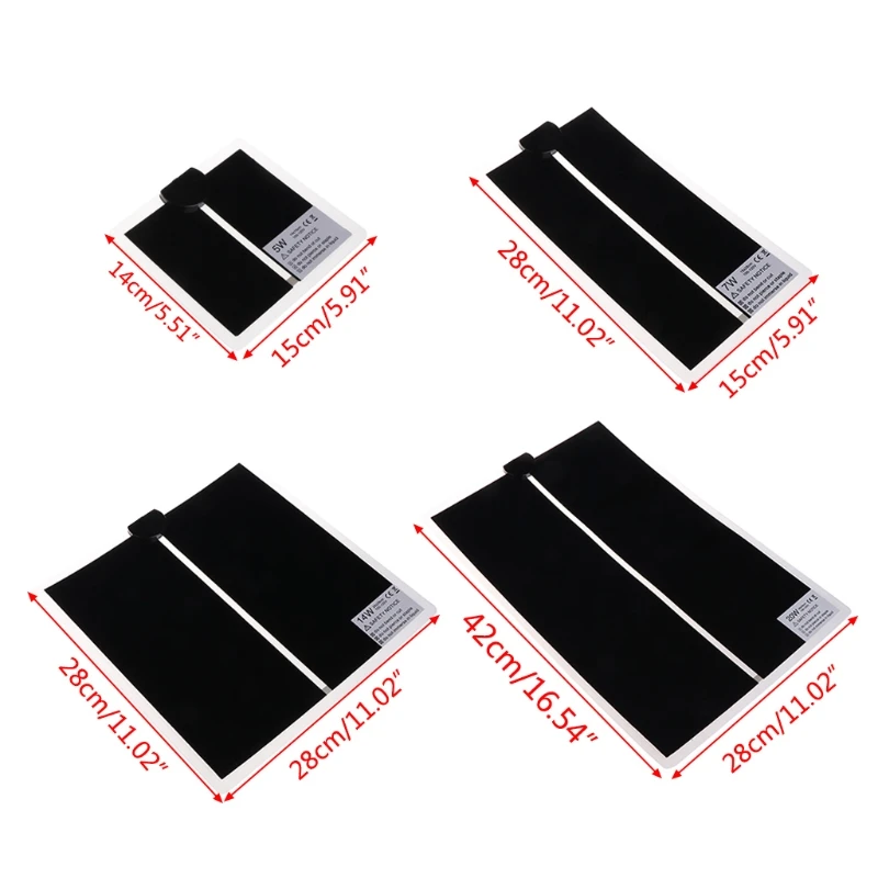 Reptile Heat Mat Warm Hydroponic Heating Pad 20W/14W/7W/5W for Snake Lizard Terrarium Greenhouse Germination B03E
