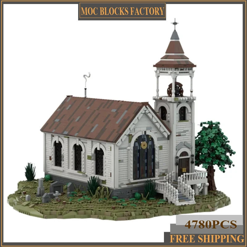 Popular Game Model Moc Building Bricks Western Redemption Church Technology Modular Blocks Gift Christmas Toys DIY Sets Assembly