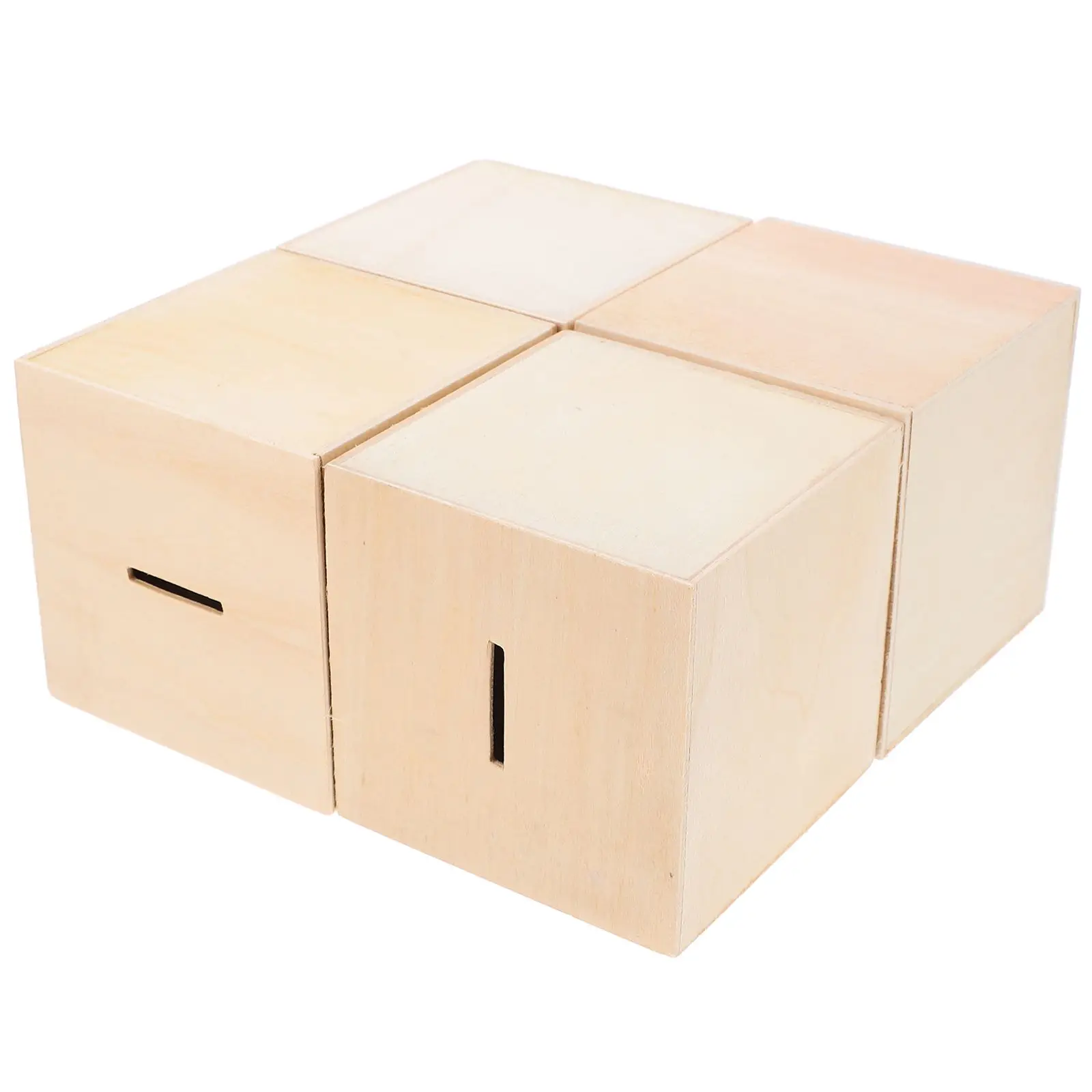4 шт. деревянная копилка детская коробка для экономии монет многофункциональный незавершенный контейнер для мелочи декор для хранения DIY ремесленный проект