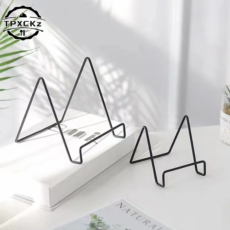 Iron Art Magazine Display Stand Dish Rack Plate Bowl Picture Frame Photo Book Pedestal Storage Holder Ornaments Dish Storage