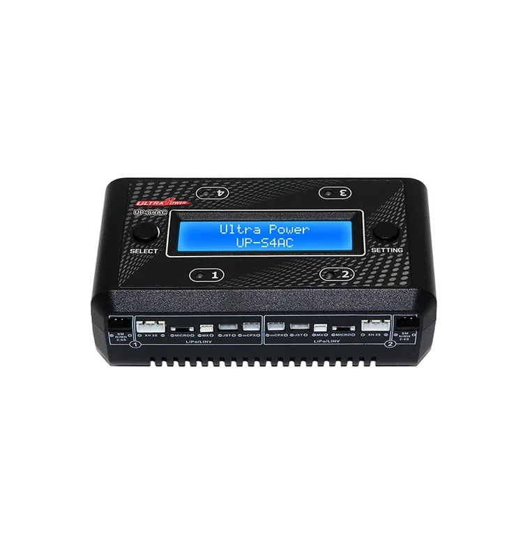 ULTRA POWER UP-S4AC Battery Charger LCD Digital Display 4x7W 1A AC DC Charger for 1S-2S LiPO/LiHV 2S-6S NiMH/NiCd Battery