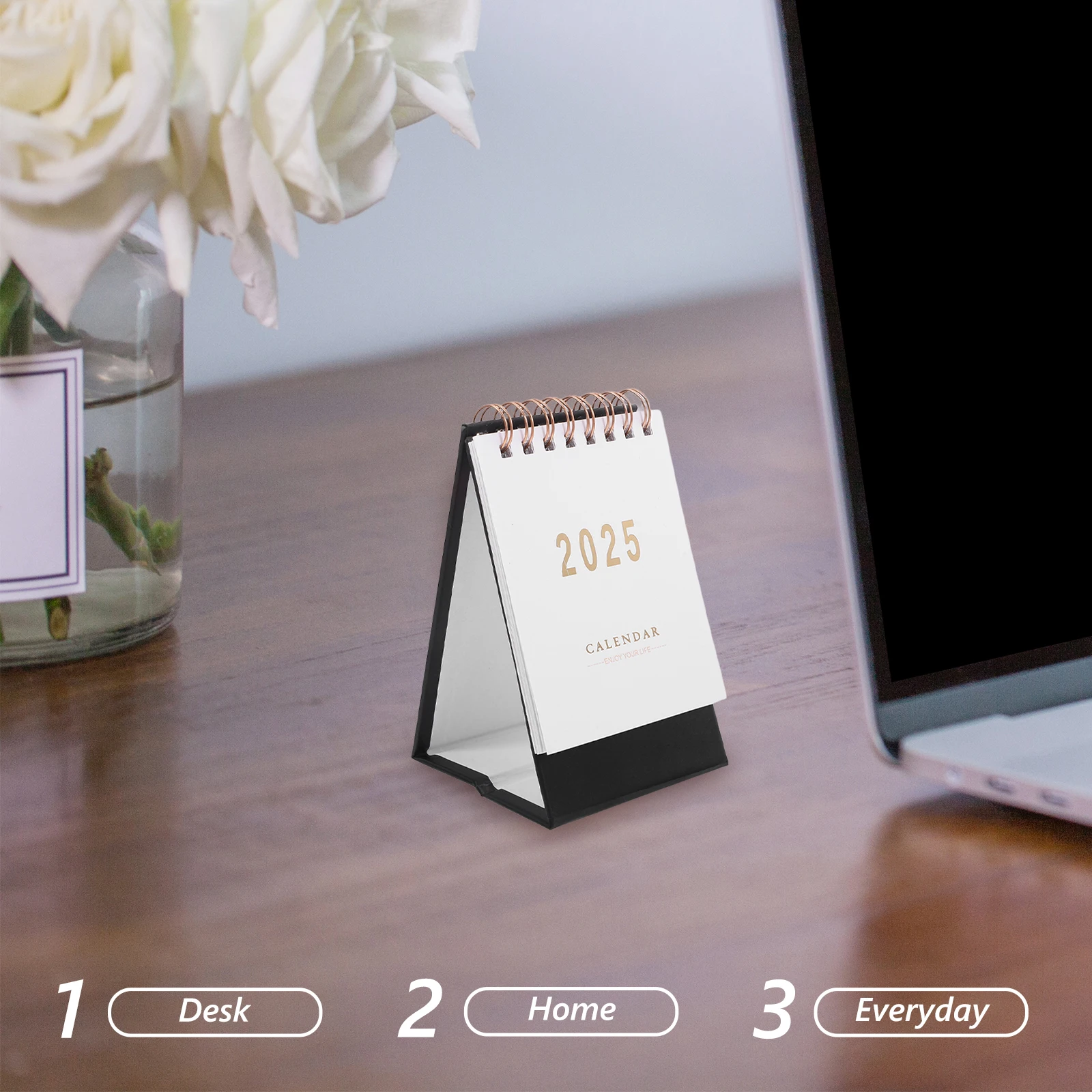 

Mini Standing Flip Calendar 2024-2025 Desk Calendar Thick Paper Monthly Memo Office School Desktop Organizer Daily Planner