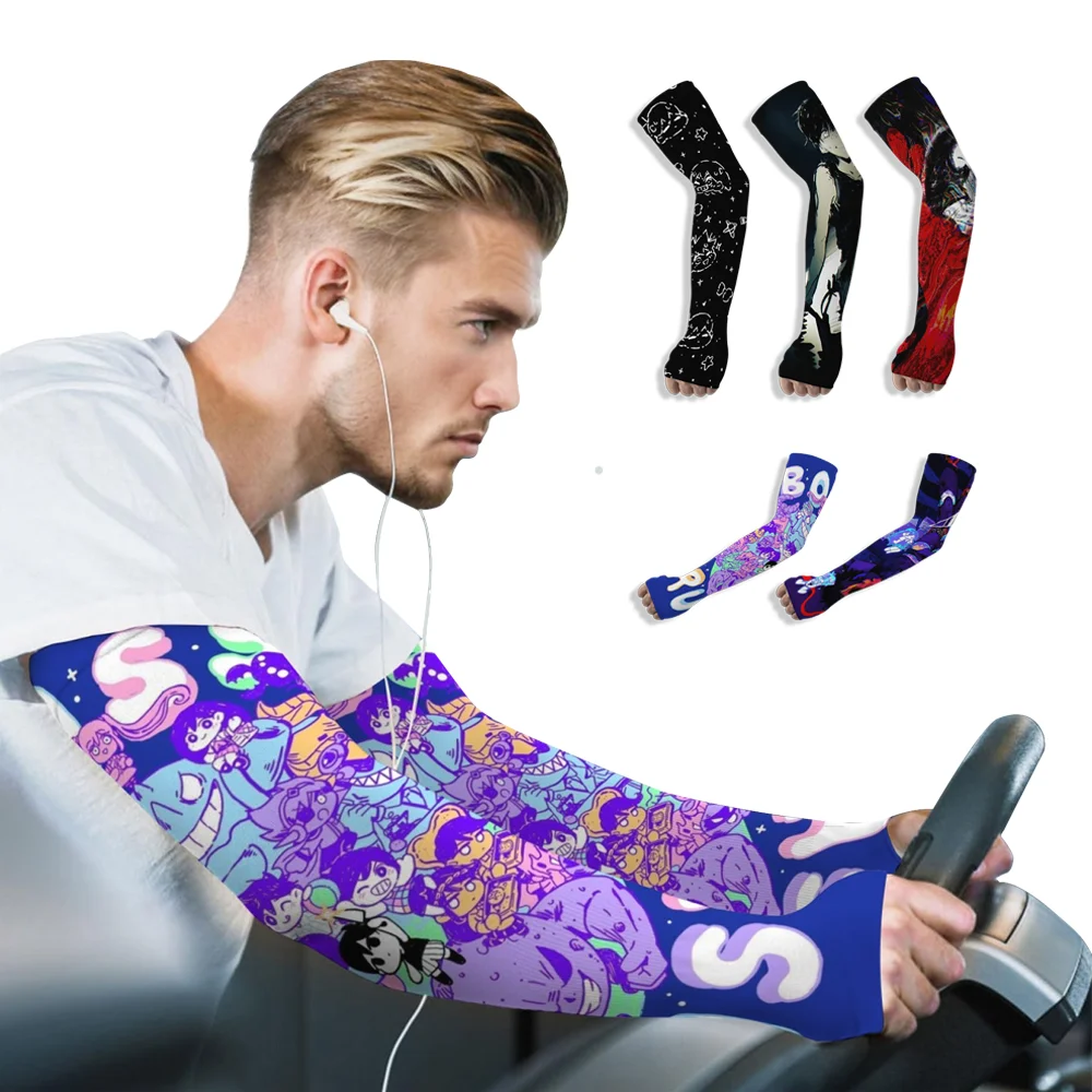 

Дышащие мягкие солнцезащитные рукава с принтом аниме «омри», подходят для мужчин и женщин, подходят в качестве подарков для друзей семьи