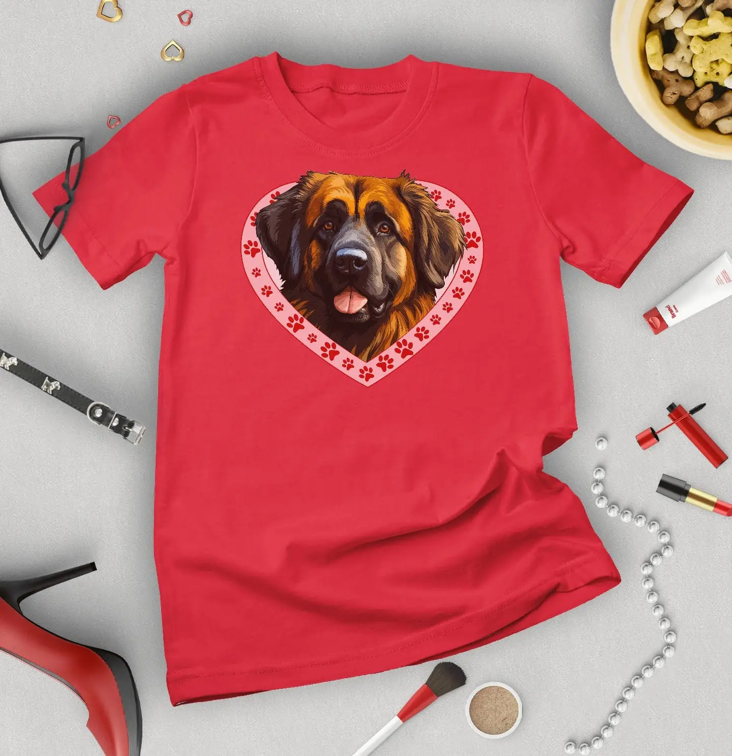 Leonberger Mens or Womens Dog Valentine T Shirt