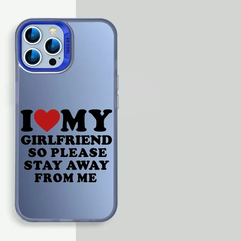 I Love My Boyfriend Girlfriend Hot Couple Phone Case for IPhone 16 11 12 13 14 15 Pro Max MiniPlus Paired Hard Cover Fundas