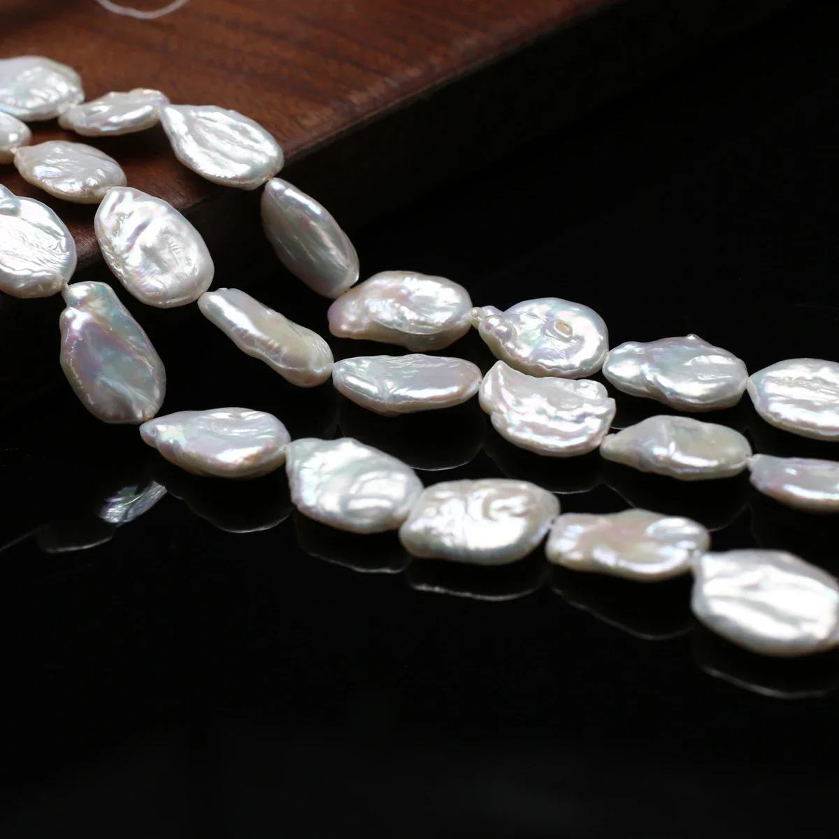 4A White Baroque Freshwater Pearl Beads 13x18mm 18 Inch Strand Bulk for DIY Women Bracelet Necklace Ornament Supplies