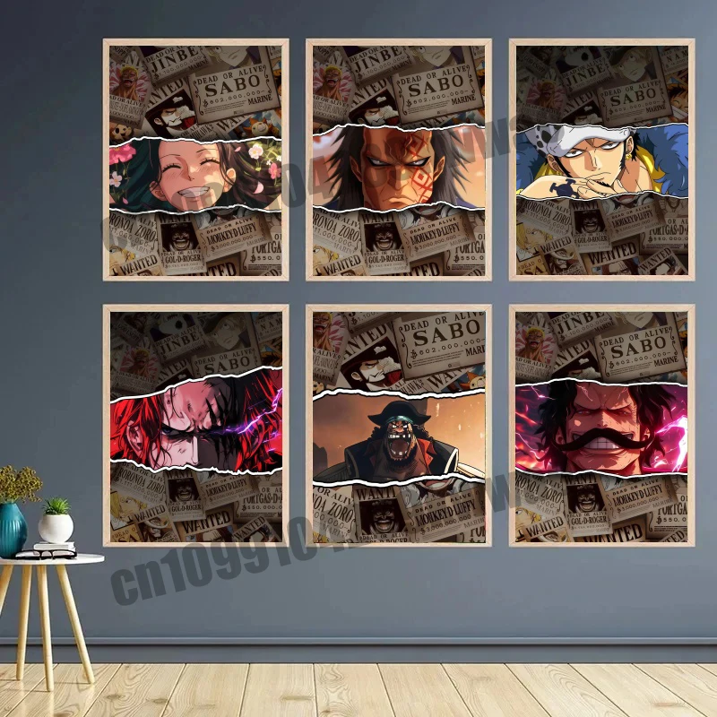 

Japanese Childhood Classic Anime One Piece HD Wanted Order Cool Canvas Painting Art Poster Suitable for Bedroom Decoration Gifts
