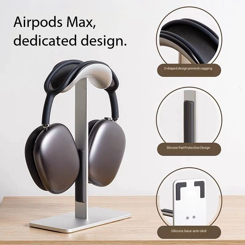 Support pour écouteurs AirPods Max monté sur la tête, support universel pour ordinateur de bureau, écouteurs de jeu, stockage, veille automatique