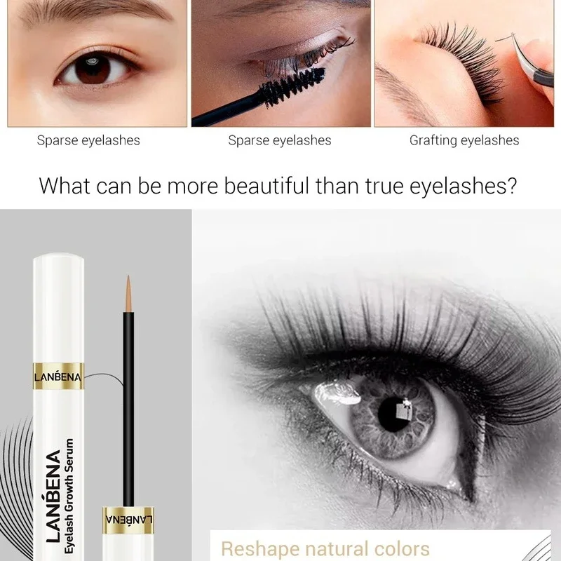 Eyelash Growth Treatment Natural Eyebrow Eyelashes Essential Liquid หนาหนาขึ้นแต่งหน้า Eyelash Enhancer โหดร้ายฟรี